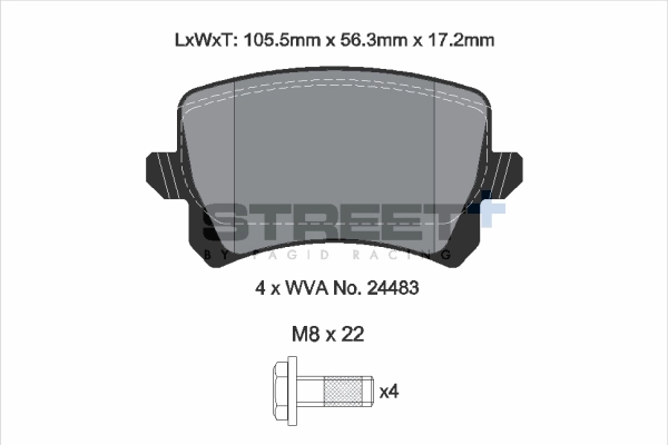 Kit de plaquettes de frein, frein à disque PAGID Racing T8075SP2001