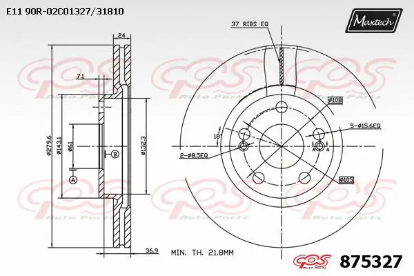 Disque de frein MAXTECH 875327