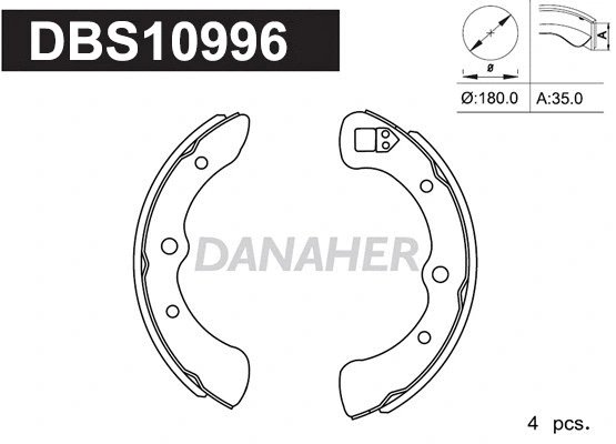 Jeu de mâchoires de frein DANAHER DBS10996