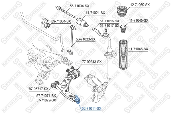 Rotule de suspension STELLOX 52-71011-SX