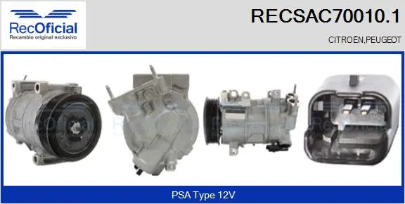 Compresseur, climatisation RECOFICIAL RECSAC70010.1