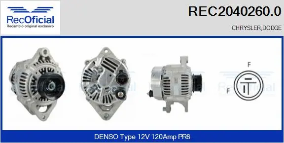 Alternateur RECOFICIAL REC2040260.0