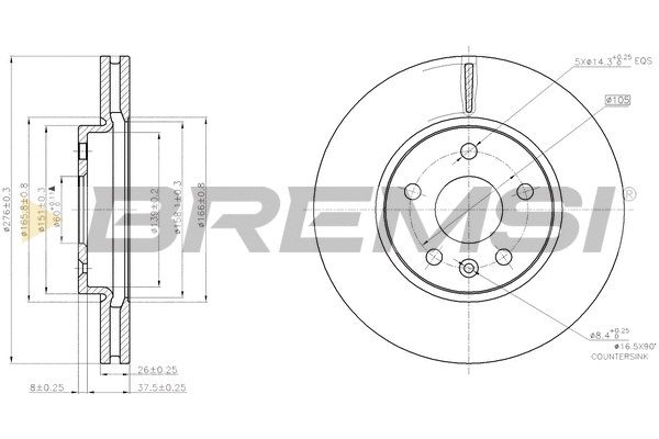 Disque de frein BREMSI CD7869V
