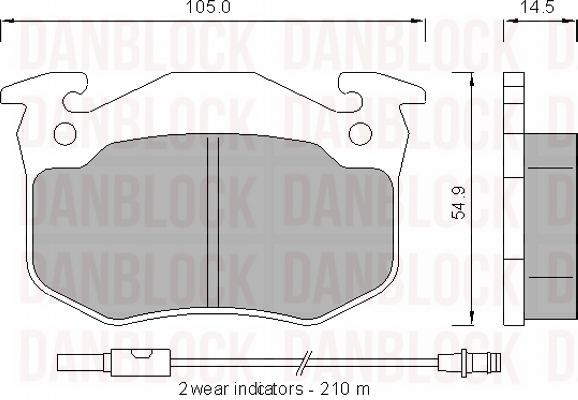 Kit de plaquettes de frein, frein à disque DANBLOCK DB 510186