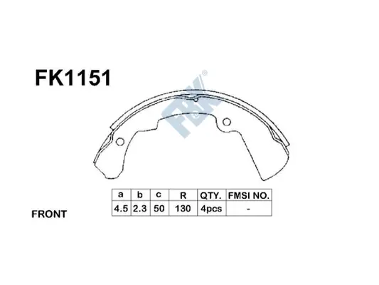 Jeu de mâchoires de frein FBK FK1151