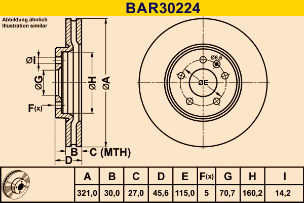 Disque de frein BARUM BAR30224