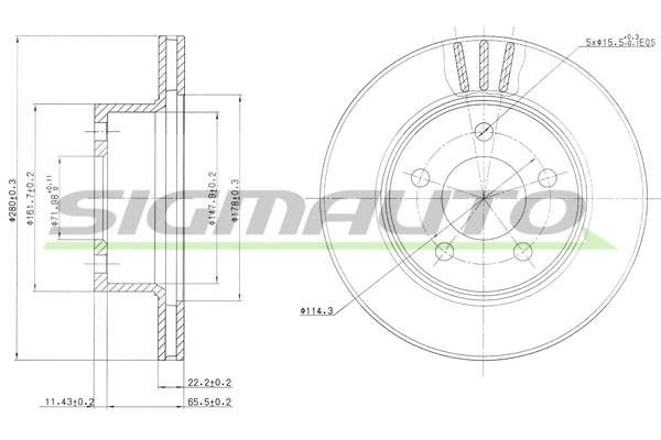 Disque de frein SIGMAUTO DBA367V