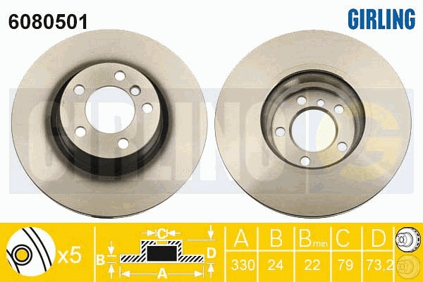 Disque de frein GIRLING 6080501
