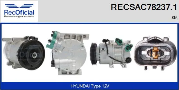 Compresseur, climatisation RECOFICIAL RECSAC78237.1