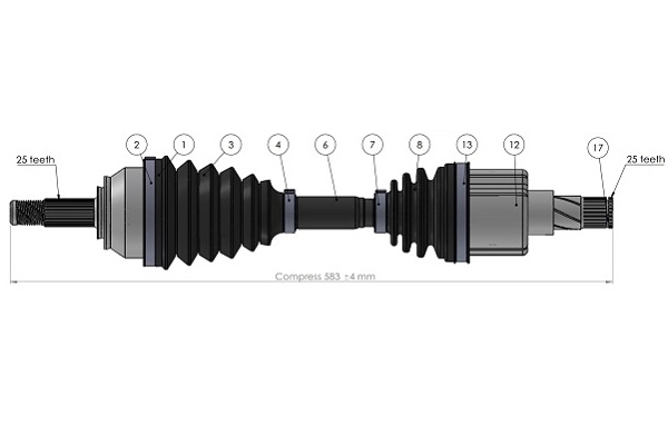 Arbre de transmission SERCORE 221908