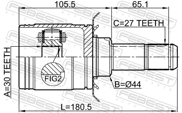 Jeu de joints, arbre de transmission FEBEST 1911-F30R