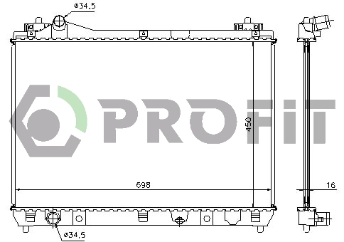 Radiateur, refroidissement du moteur PROFIT PR 7050N1