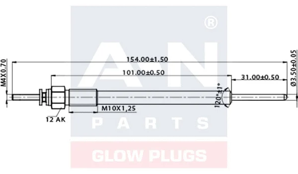 Bougie de préchauffage A-N PARTS A-N154106