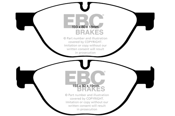 Kit de plaquettes de frein, frein à disque EBC Brakes DP32019C