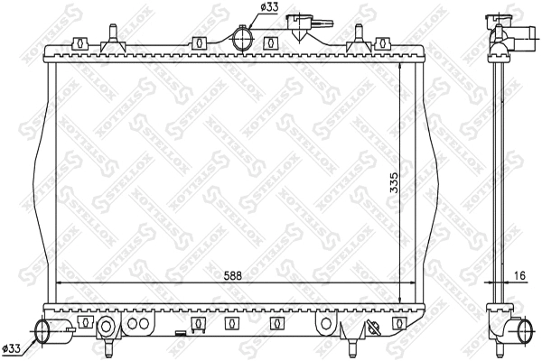 Radiateur, refroidissement du moteur STELLOX 10-25279-SX