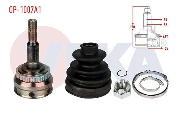 Jeu de joints, arbre de transmission VEKA OP-1007A1