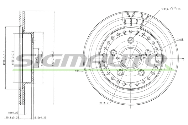 Disque de frein SIGMAUTO DBB009V