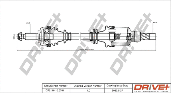 Arbre de transmission Dr!ve+ DP2110.10.0761