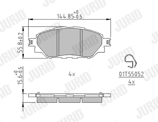 Kit de plaquettes de frein, frein à disque JURID 573788J
