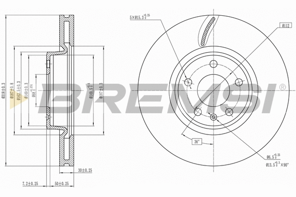 Disque de frein BREMSI CD8596V