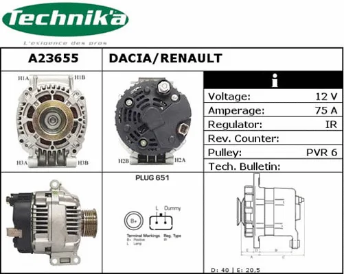 Alternateur Technika A23655