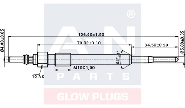 Bougie de préchauffage A-N PARTS A-N127338