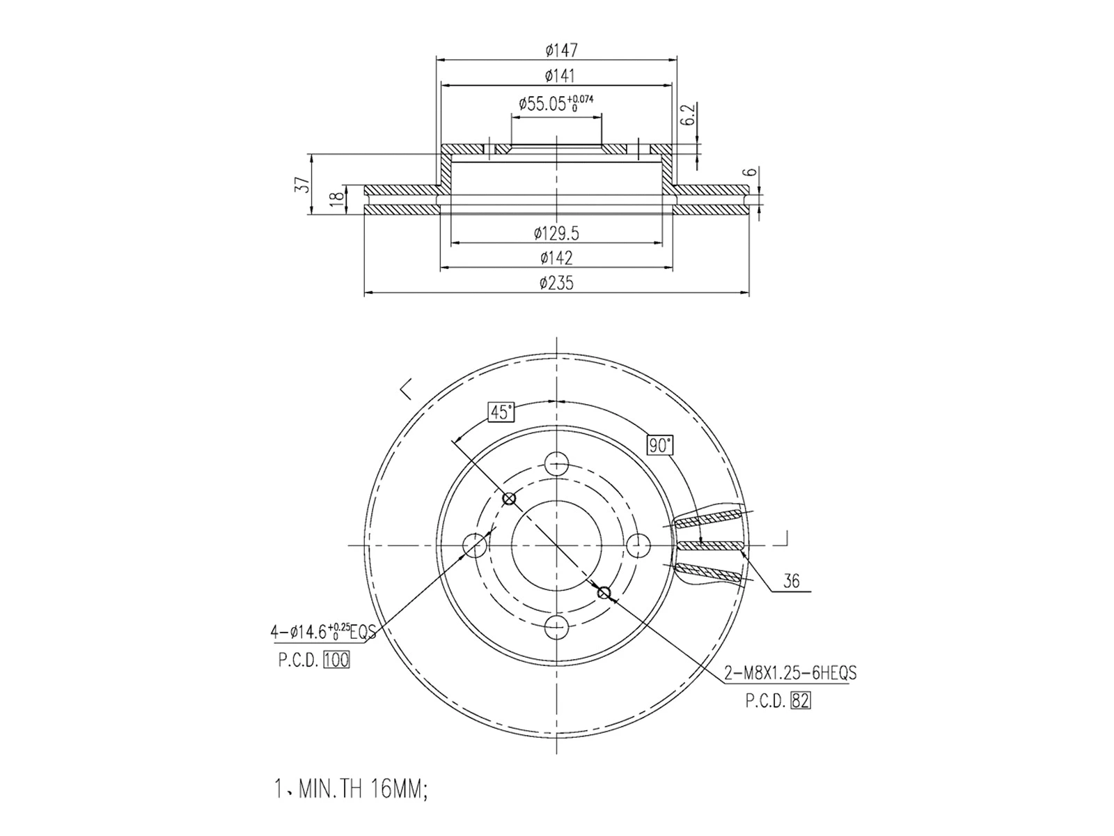 Disque de frein A.Z. Meisterteile AZMT-44-024-1047