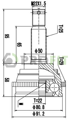 Jeu de joints, arbre de transmission PROFIT 2710-2655