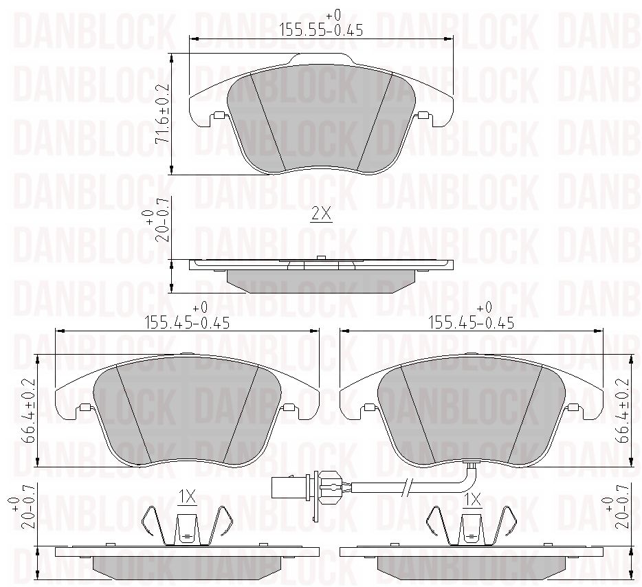Kit de plaquettes de frein, frein à disque DANBLOCK DB 510605