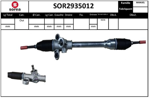 Crémaillère de direction SERA SOR2935012