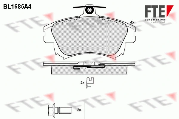 Kit de plaquettes de frein, frein à disque FTE 9010297