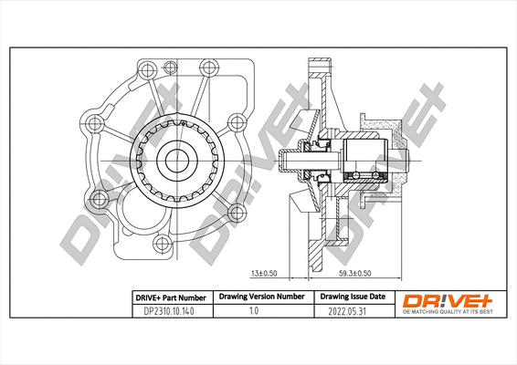 Pompe à eau, refroidissement du moteur Dr!ve+ DP2310.10.140