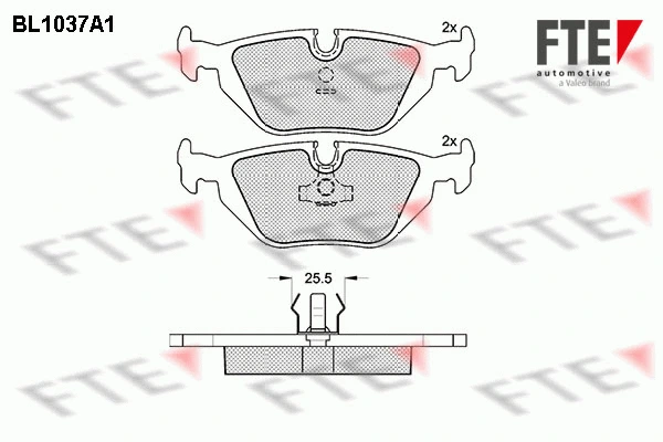 Kit de plaquettes de frein, frein à disque FTE 9010017