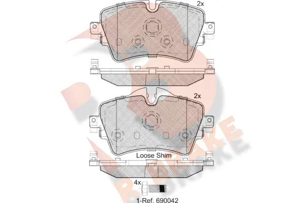 Kit de plaquettes de frein, frein à disque R BRAKE RB2211