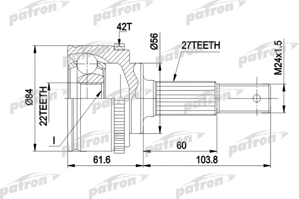 Jeu de joints, arbre de transmission PATRON PCV1165