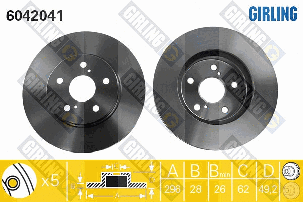Disque de frein GIRLING 6042041