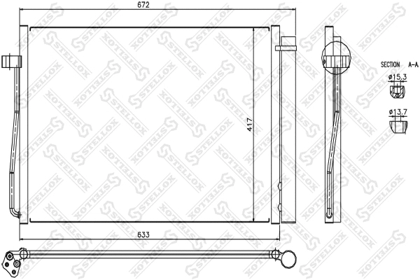 Condenseur, climatisation STELLOX 10-45022-SX