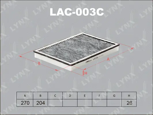 Filtre, air de l'habitacle LYNXAUTO LAC-003C
