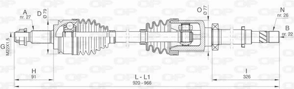 Arbre de transmission OPEN PARTS DRS6416.00