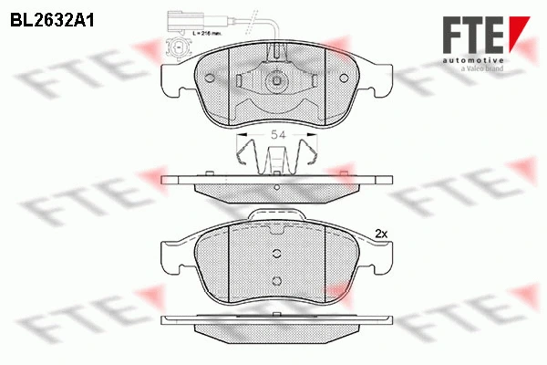 Kit de plaquettes de frein, frein à disque FTE 9010879