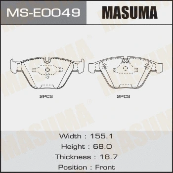 Jeu de mâchoires de frein MASUMA MS-E0049