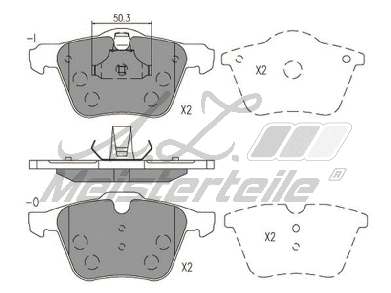 Kit de plaquettes de frein, frein à disque A.Z. Meisterteile AZMT-44-022-1568