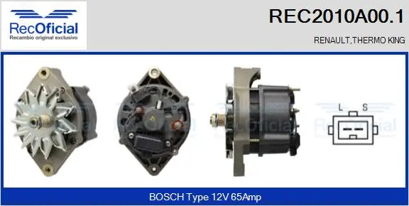 Alternateur RECOFICIAL REC2010A00.1
