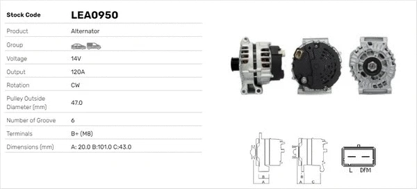 Alternateur LUSA LEA0950
