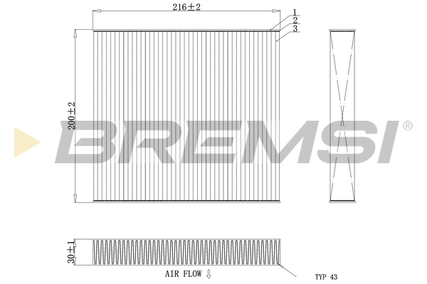 Filtre, air de l'habitacle BREMSI FC0855