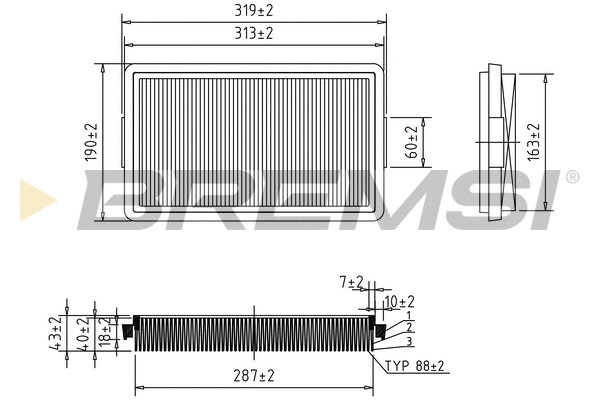 Filtre à air BREMSI FA2085