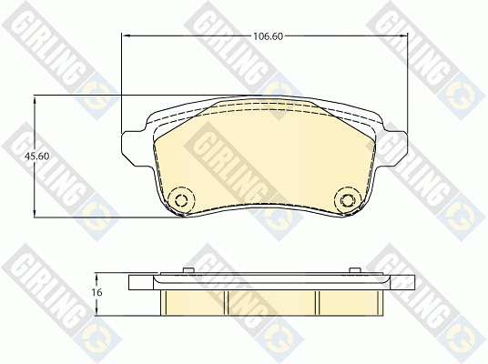 Kit de plaquettes de frein, frein à disque GIRLING 6121361
