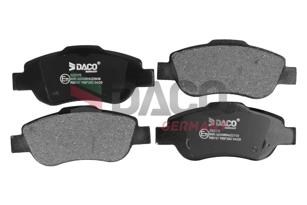 Kit de plaquettes de frein, frein à disque DACO Germany 322375