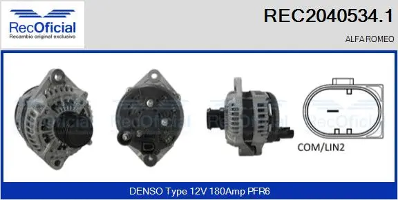 Alternateur RECOFICIAL REC2040534.1