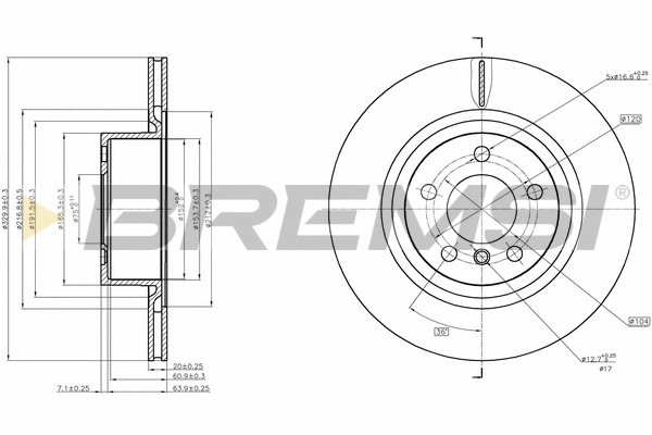 Disque de frein BREMSI CD8038V